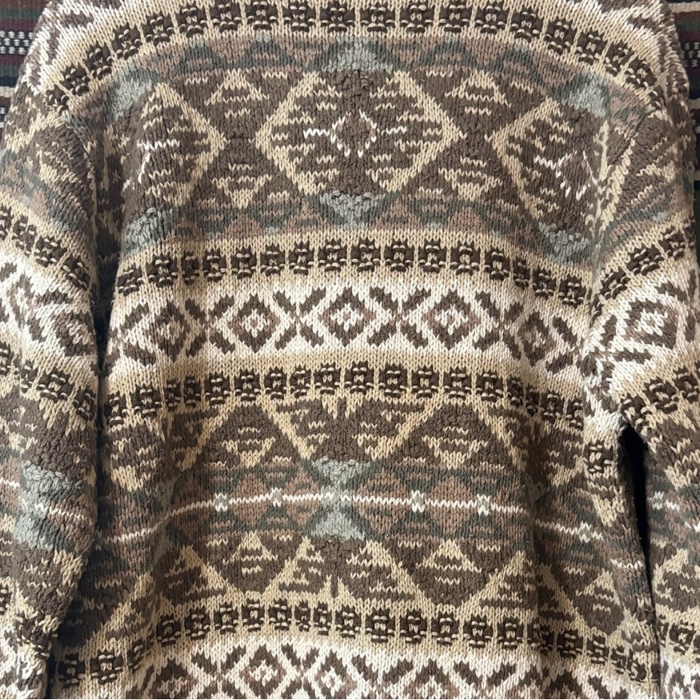 Polo Sport Ralph Lauren Vintage Patterned knit Sweater Silk linen cotton blend - Picture 8 of 16